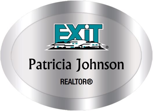 Exit Realty Name Badges Oval Silver (W:2