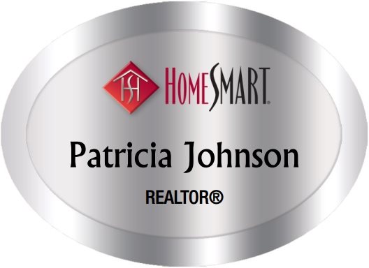 Homesmart Name Badges Oval Silver (W:2