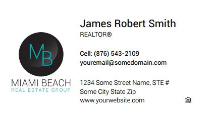 Miami Beach Real Estate Business Cards MB-BCM-001