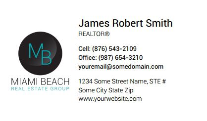 Miami Beach Real Estate Business Cards MB-BC-002