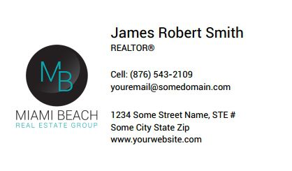 Miami Beach Real Estate Business Cards MB-BC-004