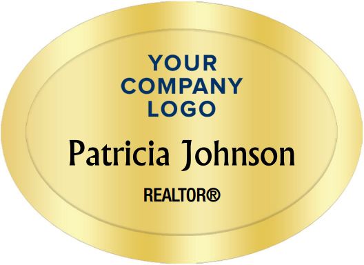 Coldwell Banker Name Badges Oval Golden (W:2