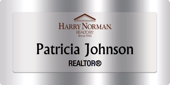 Harry Norman Realtors Name Badges Silver (W:3