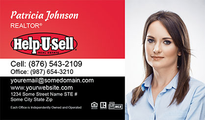 Help-U-Sell-Business-Card-Core-With-Full-Photo-TH79-P2-L1-D3-Black-Red-White