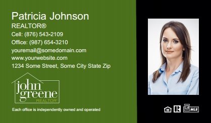 John-Greene-Realtor-Business-Card-Compact-With-Medium-Photo-TH11C-P2-L3-D3-Green-Black