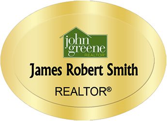 John Greene Realtors Name Badges Oval Golden (W:2