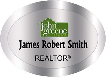 John Greene Realtors Name Badges Oval Silver (W:2