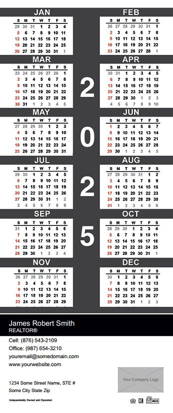 Real Estate Calendar Magnet 3.5X8 IRE-CALMAG3585-009