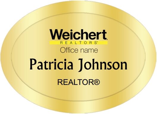 Weichert Name Badges Oval Golden (W:2