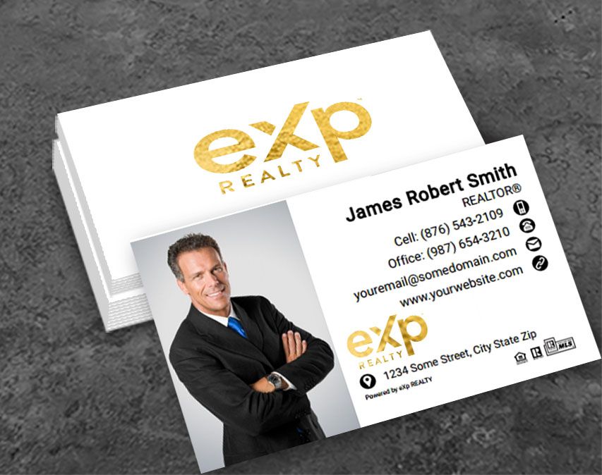 eXp Realty Raised Gold Foil Business Cards EXPR-BCFOIL-013